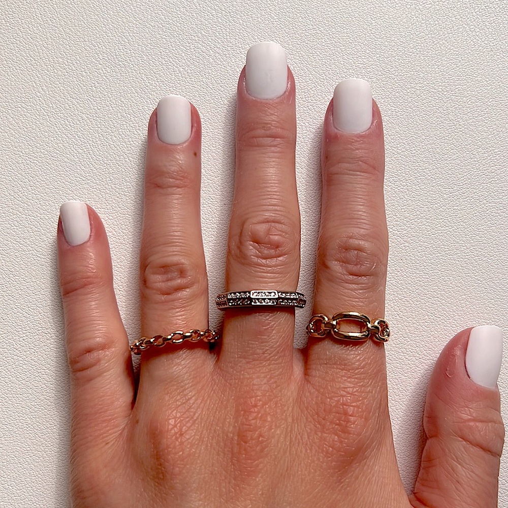 Size 6 Silver and yellow gold costume rings
